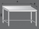 Pracovní stůl s trnoží 600x700x850