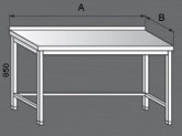 Pracovní stůl 1600x700x850